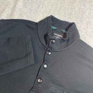 Untuckit Pullover Mens Extra Large Black Parkson Fleece Quarter Minimalist Smart